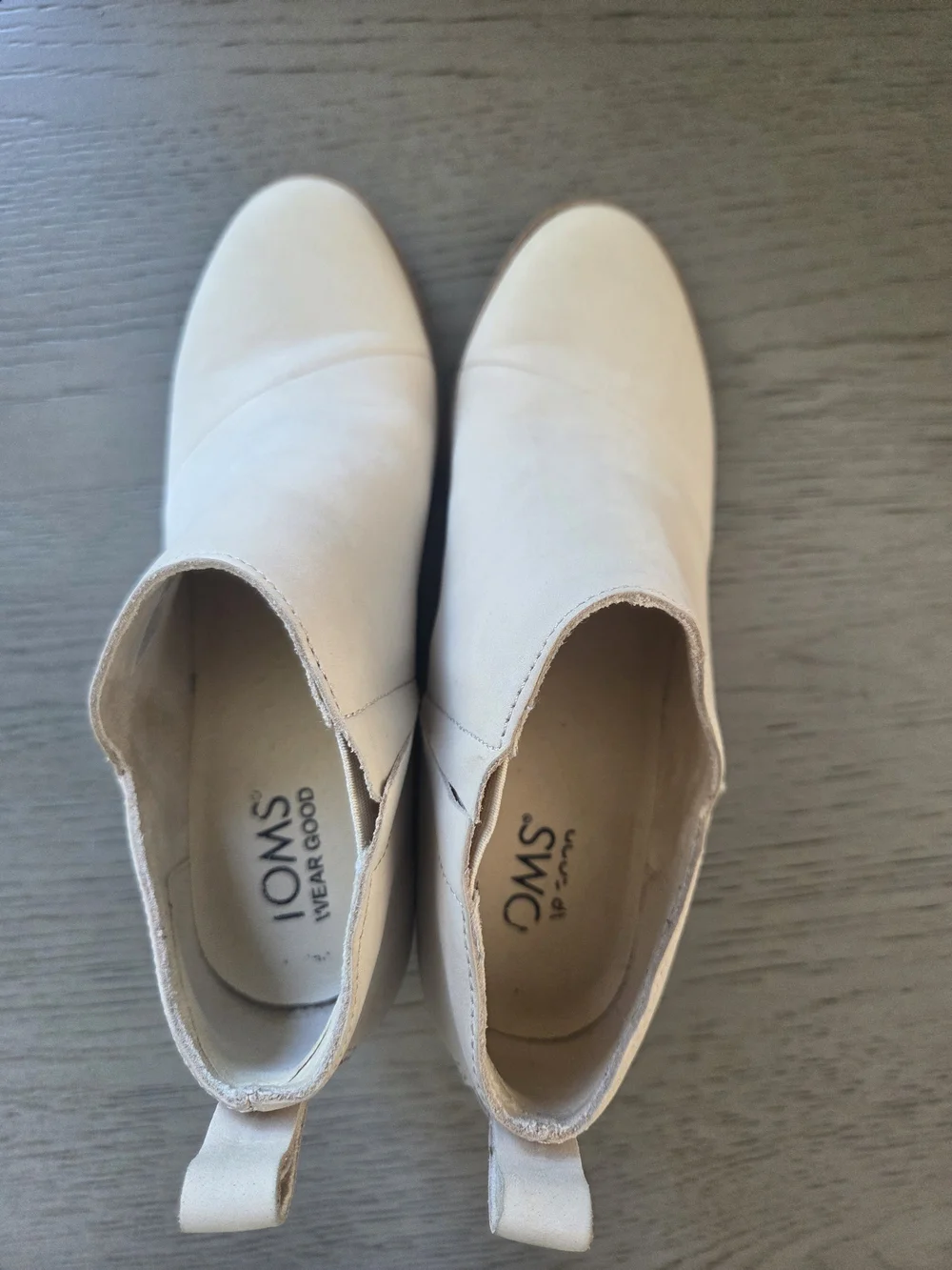 Toms Marta Wedge Bootie In Sand Leather Womens 6.5